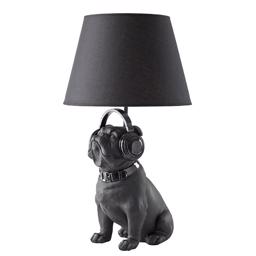 Vacker bordslampa med Bulldog i färgen svart